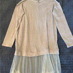 Purple Sweater with Sheer Overlay